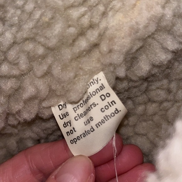 Knit Sherpa tan jacket coat vintage 1970s size M/L western boho hippie - Picture 5 of 10